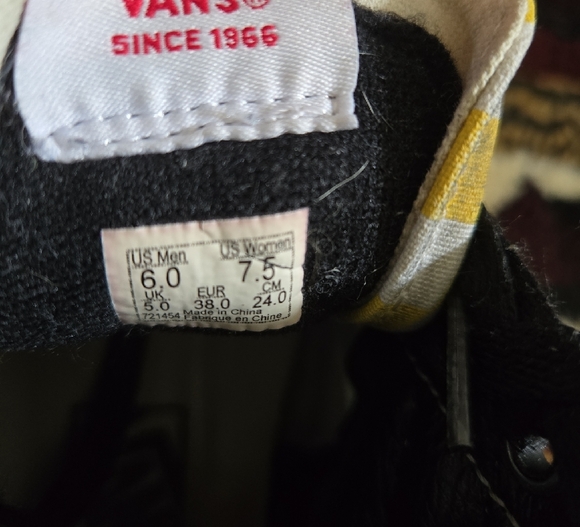 Vans Yellow Checkered High-Top Sneakers - Picture 8 of 8